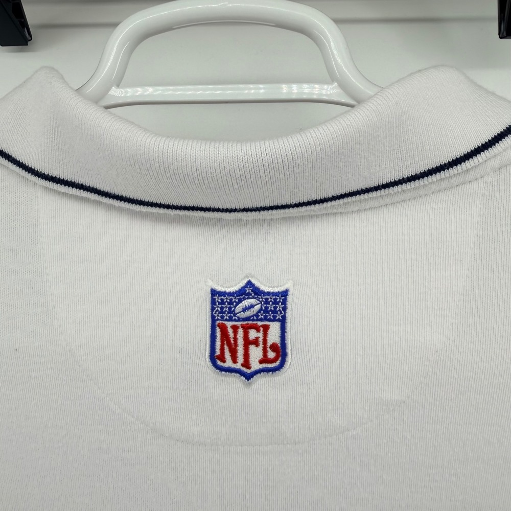 Vintage Reebok Seattle Seahawks NFL Polo Shirt PlayDry Striped White 2XL Mens - Picture 5 of 8